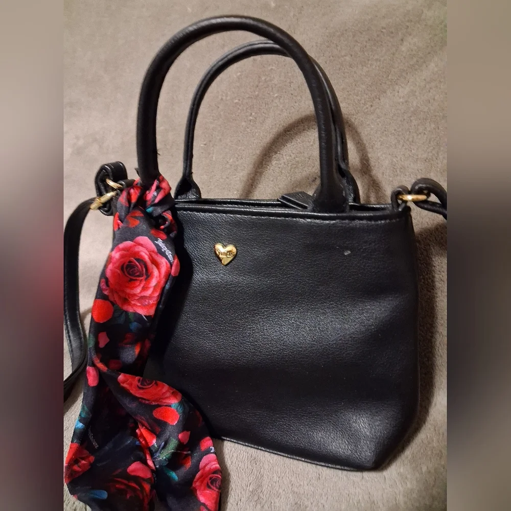 NEW Girls Juicy Couture Black Multi Rose Mommy & Me Mini Purse Easter
